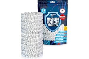 Active Era Mosquito Repellent Bracelet [12 Pack], Insect, Midge & Mosquito Bands - Powerful DEET Free Formula - Waterproof with 250 Hours / 10 Days of Protection for Adults and Kids 3+