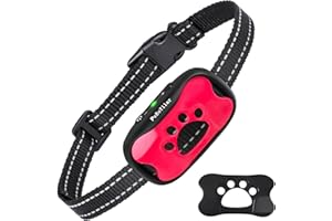 PCEOTLLAR Collar Antiladridos de Perro Recargable para Medianos Grandes Sonido Humano Ajustable y Modo de Vibración para Entrenar Perros Ajuste de Sensibilidad de 7 Niveles - Rosa