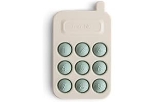 Mushie Jouet Presse Téléphone pour Bébé | Aide à la Motricité | Plastique 100% Non Toxique, Sans BPA | Accessoires pour Jeunes Enfants | Durable & Haute Qualité | Cambridge Blue