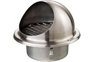 MKK Abluft- Wetterschutzhaube Ø 125 mm Edelstahl Lüftungsgitter Insektennetz Wetterschutz- Gitter Lüftung Haube