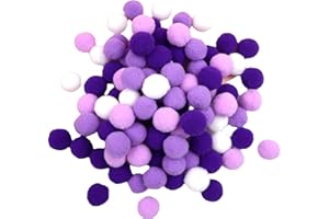 DUORIES 1000 Stück Bunte Mini Pompons,10mm Pompom Bälle Kleine Bommeln,Flauschigen Plüschbälle Filzkugeln Deko für Geburtstag & Hochzeit Party Dekorieren Lustige DIY Nähen Basteln Handwerk,Violett