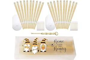 ANBOO 20 sztuk świec do uszu, środek do usuwania woskowiny, zestaw do czyszczenia uszu z 10 tarczami ochronnymi, 20 sztuk patyczków higienicznych, 1 sztuka łyżeczki do uszu, świece do uszu do relaksu i