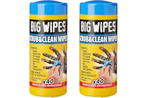 Big Wipes BGW2029 Toallitas Antibacterias Industriales, Caja de 40 (Paquete de 2)