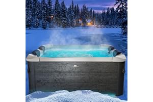 BRAST Whirlpool MSpa Oslo mit Fester Außenwand | LED-Beleuchtung mit 20 einstellbaren Farben für 6 Personen | 160x160x65cm | 120 Massagedüsen | Ganzjähriger Einsatz Winterfest | In & Outdoor Pool