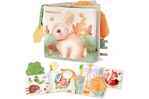 hahaland Jouets pour Bébé de 0 à 6 Mois, Livres Sensoriels en Tissu Doux pour Nouveau-né, Livre d'Éveil Jouet Bébé, Livre Eveil Bebe pour Nourrissons de 0, 3, 6 Mois, Cadeau Bebe Naissance Tummy Time