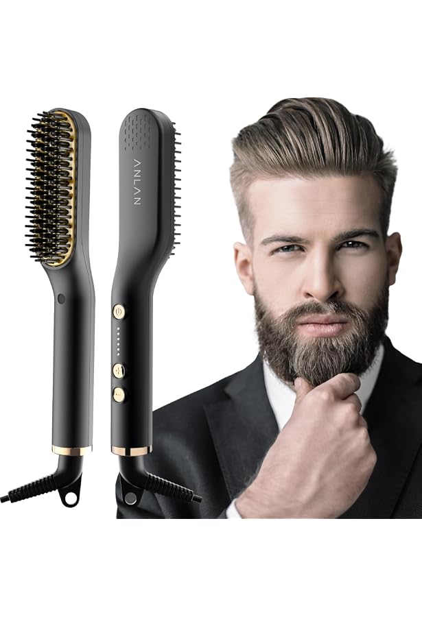 Bartglätter & Multifunktions-Bürste – Heiße Haarbürste Für Glatte Haare Und Locken