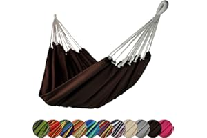 ‎BB SPORT BB Sport Tuch Hängematte 200 x 140 cm max. Belastbarkeit 200 kg Tragetasche 1-2 Personen Camping Garten Balkon Terasse Wetterfest, Farbe:Chocolate