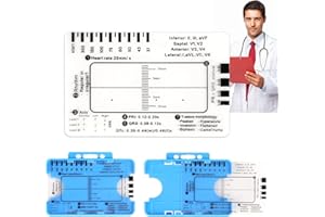 FUNTERY ECG 7 Step Ruler, Portable ECG Assessment Tool ECG/EKG 7 Step Ruler Card for ECG/EKG Interpretation ECG Ruler Plastic Ruler Measuring Tool ECG EKG Card Ruler ECG Reference Guide with Protect Sheath