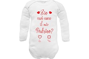 CORREDINO NEONATO body neonato idea annuncio battesimo con frase Zia madrina, Zio padrino e padrini