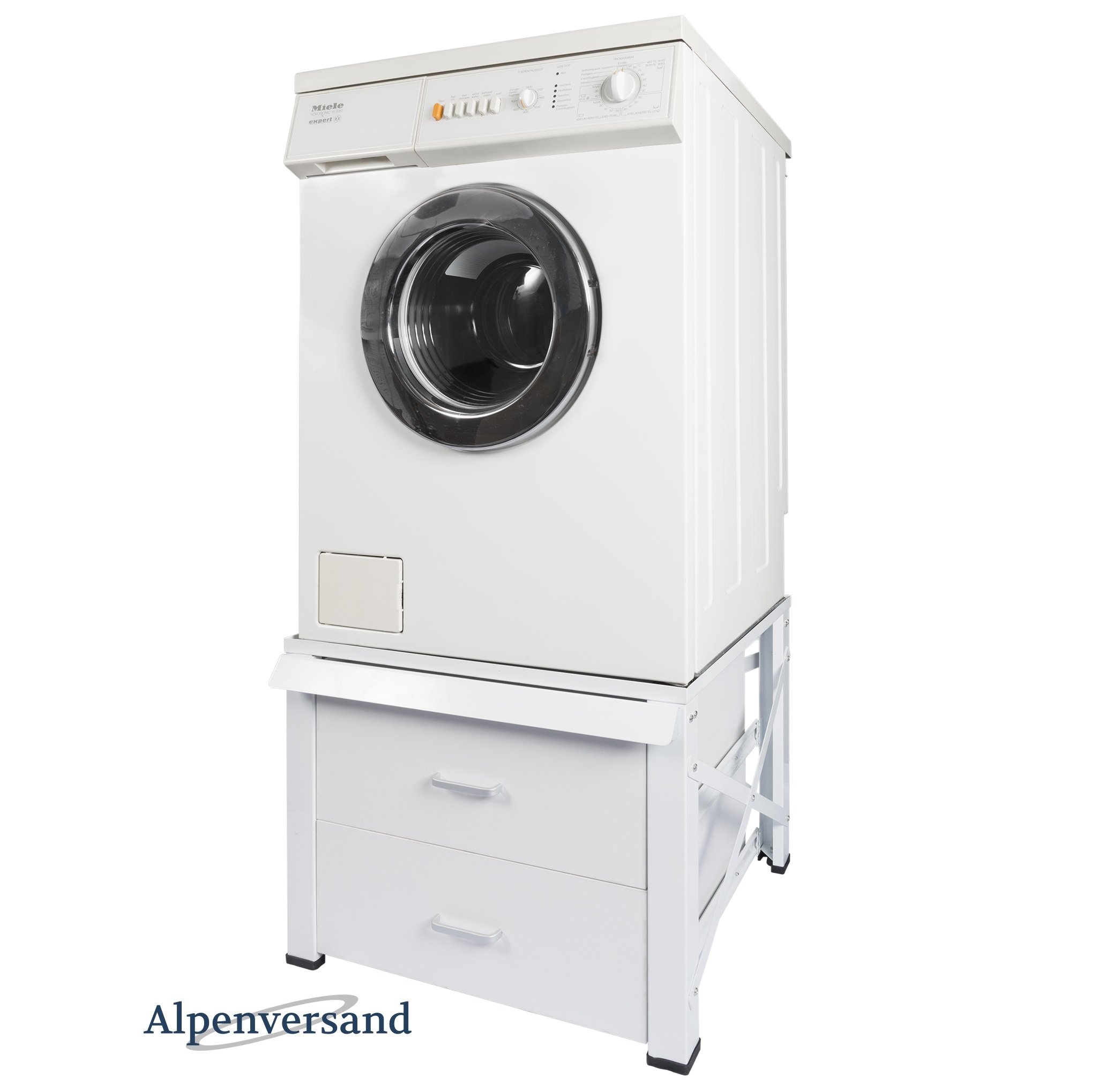 Untergestell-fr-Waschmaschine-Extra-Hoch-mit-2-Schubladen-und-Ausziehplatte-Unterschrank-Trockner-Sockel-Podest-60601100