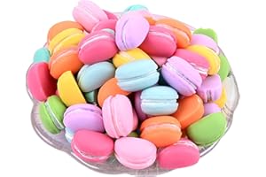 QIUMING 24pcs Mini Biscotti Artificiali Macarons artificiali Artificiale Prodotti Da Forno E Pane Macarons Finti Pane per Decorazioni di Ornamenti di Artigianato Fai da Te(Macaron)