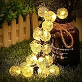 Coverzone Solar Powered Bulb Shaped LED Lighting 8 Meters Long 47 Pieces, 8 Modes Lamp Led Garden, Patio, H