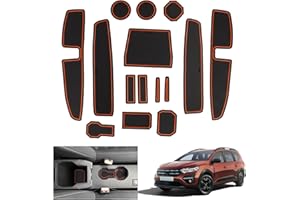 GAFAT Dacia Jogger 2022-2024 2025 Tapis Antidérapants, Jogger Hybrid/Extreme 2024 Tapis Antidérapant en Caoutchouc pour Console Centrale, pour Couture de Porte, Accessoires Dacia Jogger (Orange)