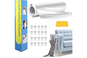 Lovcoyo Kratzschutz Katze Tape, 40CM*500CM Anti Kratz Folie für Katzen,Katze Kratzschutzfolie Kratzfesten Schutzfolie für Sofa Wand Tür und Möbel, 40 Schrauben