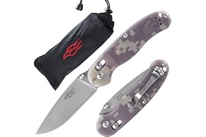 Firebird Ganzo FB727S-CA Coltello Pieghevole Tascabile 440C Lama in Acciaio Manico G10 con Clip per Attività Ricreative All'aperto Caccia Pesca Coltello da Campeggio — Camuffare