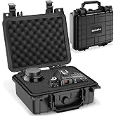 tectake Camera Case, Lightweight and Sturdy Plastic Hard Case, 3 Foam Padding - 26.5 x 28 x 12.5 cm
