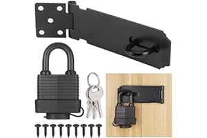 FENTAR Verrou de porte en acier inoxydable avec cadenas et vis - Serrure de porte non déformable