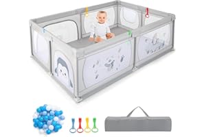 RELAX4LIFE Recinto per Bambini 200 x 140 cm, Box con 50 Palline e Borsa per il Trasporto, all'Interno e all'Esterno (MODELLO 1)