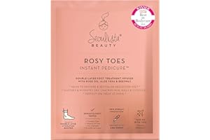 Seoulista Beauty Rosy Toes Instant Pedicure – At Home Foot Mask Treatment — Soothe and Hydrate Dry, Cracked Skin — Revitalise Neglected Feet— With Rose Oil, Aloe Vera and Beeswax — Award Winning