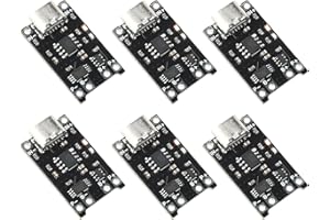Aideepen Lot de 6 modules de Charge pour Batteries Lithium-ION Type-C TC4056 4-8 V 1,2 A avec Double Protection (Mise à Niveau)