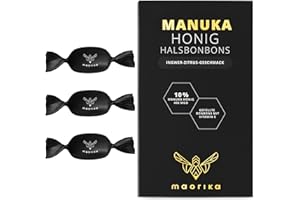 ‎MAORIKA maorika Manuka Honig Bonbons mit erfrischend-belebendem Ingwer Zitrus Geschmack - Manuka Halsbonbons MGO 400+ aus Neuseeland, zertifiziert und laborgeprüft (100g, 19 Stück)