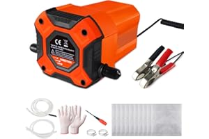 Nartov Pompa aspira Olio Motore Auto 12v 80w Pompa estrattore aspirazione Olio Pompa travaso gasolio (Arancia)