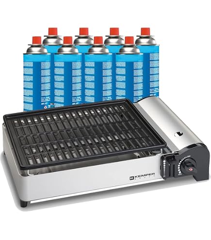 Réchaud Gaz 2 Feux Alpen Camping – 4400 W, Allumage Piézo, Portable En Inox