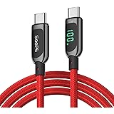 SOOPII Cavo USB C a USB-C da 100W, cavo di ricarica rapida da 1,2 m, con indicatore LED, cavo di ricarica PD 5A Tipo C per lP