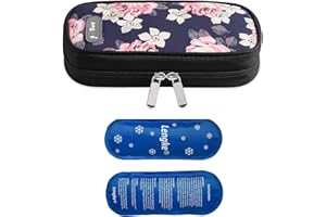 ONEGenug Insulin Travel Cooling Bag,Diabetes Medical Cool Bag Isothermal Insulin Bag with 2 ice Packs for Medication Cooler