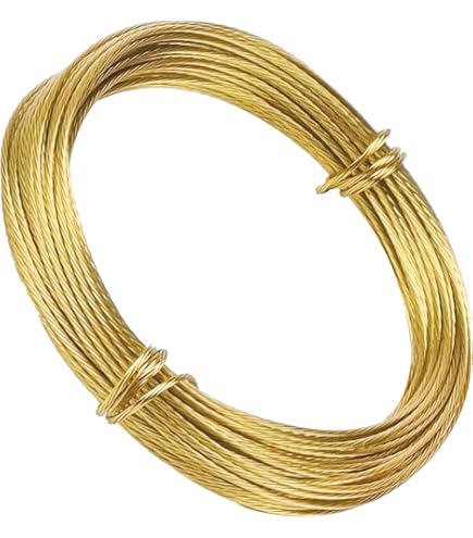 Zenfony 33ft / 10m Brass Picture Hanging Wire – 0.75mm Heavy Duty Braided Wire For Frames, Mirrors, Art, Up To 30 Lbs