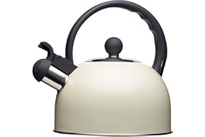 KitchenCraft Living Nostalgia Bouilloire, Sifflante, Induction, Métal, 1.3 Litre, Crème