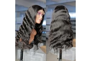 Angelwing Hair Lace Front Wigs Human Hair Body Wave Brazilian Virgin Hair 150% Density 4X4 Lace Closure Wigs for Women Lace Wigs with Baby Hair Natural Color (18 Inch,Body Wave Wigs)