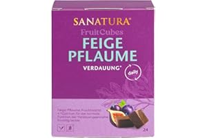 ‎SANATURA Sanatura Feige Pflaume Früchtewürfel - 24 Stück - für eine normale Verdauung - Feigen, Pflaumen, Tamarinden und Inulin - 240 g