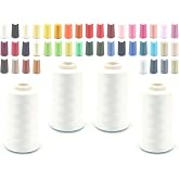 4 Cones Overlock Thread 40/2 120 5000 Yard 4570 Metres Sewing Thread White