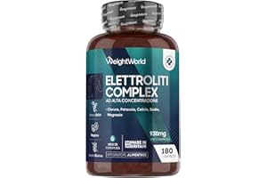 WEIGHTWORLD Elettroliti Vegani, 5 Sali Minerali, Magnesio, Potassio, Cloruro, Sodio Calcio, 6 Mesi di Scorta, 1 Compressa al Giorno, Elettroliti Integratore, Pre Workout, Post Workout, Electrolytes 180 Compresse