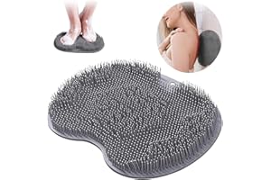 CIMVIDI Almohadilla de masaje de silicona antideslizante, cepillo exfoliante de ducha con ventosa de silicona, exfoliante de pies y espalda, para limpiar, masajear, relajar y exfoliar los pies o la espalda