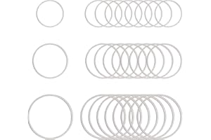 UNICRAFTALE 60pcs 3 Tailles 12/15/19mm Anneau Creux Breloque Acier Inoxydable Lien Breloques Cadre Rond Pendentif Acier Inoxydable Couleur Pendentif Connecteurs Liens pour la Fabrication de Bijoux