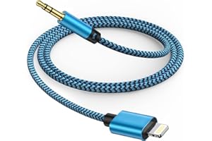 Gaef Auto AUX Kabel für iPhone 1M [MFi Zertifiziert], Lightning auf 3.5mm Audiokabel für Auto/Kopfhörer/Lautsprecher, HiFi Audio Nylon Lightning Klinke für iPhone 14/13/12/11 Pro/10/8/plus/X/XS/XR/SE