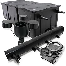 Kit Filtration Bassin Wiltec 60000L - Filtre Biologique + Pompe 10000L/h + UV 24W + Tuyau 25m