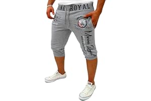 Jaylvis Herren Short Shorts Bermuda Kurze Hose Sommer Steetwear 3/4 Marine Royal Camouflage (B.3484)