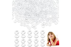 LUNPOG Anschluss S Clips 500 Stück Loom Bänder Verschlüsse Bunte Rubber Loops Werkzeug Nachfüll S Clips Loops Armband Plastik Loops für den Anschluss von Loom Band Armbänder Schmuck Zubehör (Transparente)