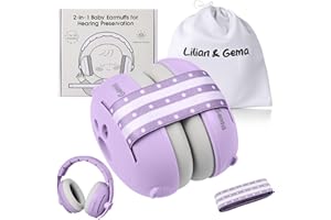 Lilian&Gema Gehörschutz Baby - 2 in 1 Baby Kopfhörer Lärmschutz 25dB