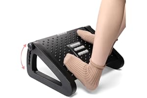 MKITNVY Fußstütze Schreibtisch, Höhenverstellbare Fußbank Ergonomischer Fußablage, Rutschfeste Fußablage mit Massage Funktion, lindern Bein Knie und Rückenschmerzen, Ideal für Zuhause, Büro und Reisen