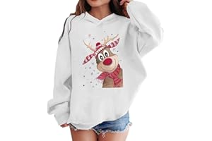 Guqmjde Weihnachten Hoodie Mädchen Weihnachts Kapuzenpullover Kinder Sweatshirt Lässiger Weihnachtspullover Mode Weihnachtspulli Classic Weihnachts Oberteil Casual Weihnachtsoutfit Bequem Kleidung
