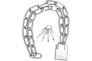 HEXINYIGJLY 1 paquete de candado de cadena para bicicleta, cadena de seguridad, candado para motocicleta, cadena de acero inoxidable con candado y llave para garaje, puerta, valla, candado para scooter