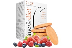 LINE@DIET Biscotti proteici Lineadiet - 7 monoporzioni di biscotti gusto frutti rossi - 30% proteine, ridotto contenuto di carboidrati e zuccheri (35 biscotti totali)