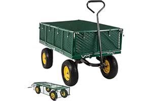 Miweba Chariot d’extérieur MB-700 - Bâche - Parois Pliables - Capacité de Charge 700 kg - Pneus pneumatiques - Chariot Pliable - Chariot de Jardin - Chariot de Transport - Brouette