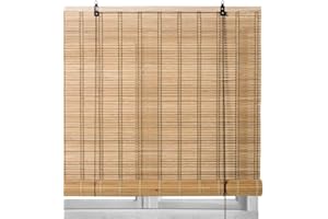 LOLAhome - Persiana Estor Enrollable de bambú Natural de Estilo rústico para Dar Sombra, protección Solar o escurecer Puertas o Ventanas (Natural, 140X180 CM)