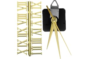 Uonlytech 1 Set DIY Digital Clock Number DIY Wall Clock Movement Large Clock Pins Kit for Quartz Movements Replacement Clock Numbers Set Roman Clock Numbers Sweep Clock Motor Kit Wall Clocks Hands