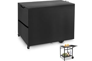 KRRRSJDJ Housse Protection Chariot Plancha Imperméables,Dimension 100x60x90cm,Bache pour Chariot Plancha Coupe Vent,Couverture Chariot Plancha avec Cordon et Poignée,Tissu Oxford 420D (100 * 60 * 90cm,Noir)